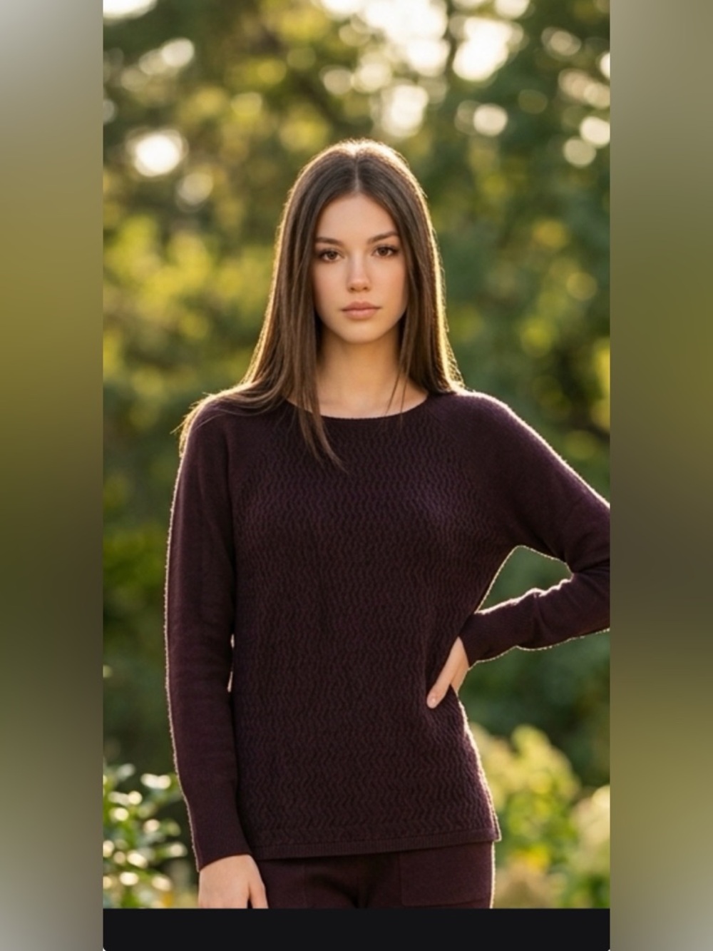 LOFT Women's Crewneck Sweater in Deep Plum